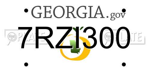 7RZI300 Georgia License Plate