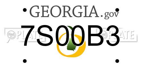 7S00B3 Georgia License Plate
