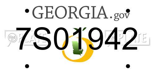 7S01942 Georgia License Plate