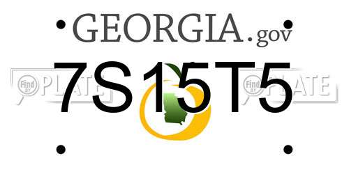 7S15T5 Georgia License Plate