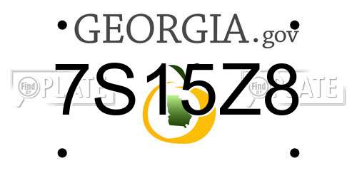 7S15Z8 Georgia License Plate
