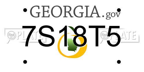 7S18T5 Georgia License Plate