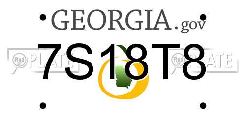 7S18T8 Georgia License Plate