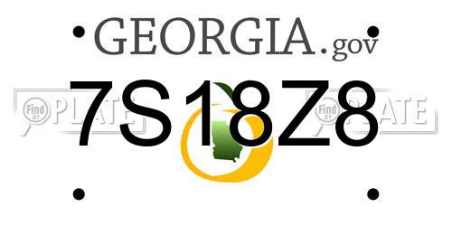 7S18Z8 Georgia License Plate