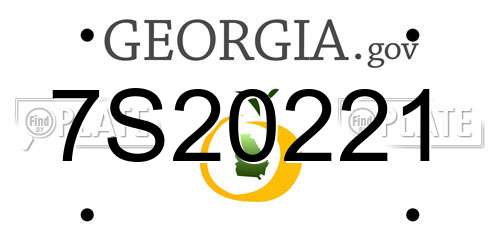 7S20221 Georgia License Plate