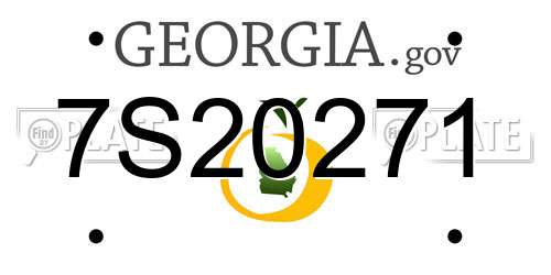 7S20271 Georgia License Plate