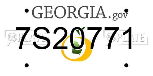 7S20771 Georgia License Plate