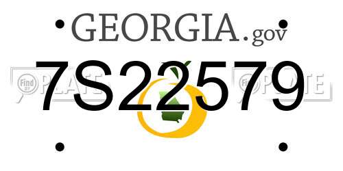 7S22579 Georgia License Plate
