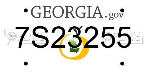 7S23255 Georgia License Plate