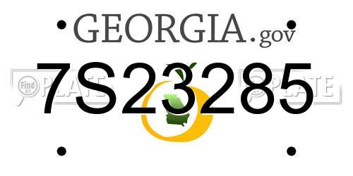 7S23285 Georgia License Plate