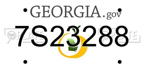 7S23288 Georgia License Plate