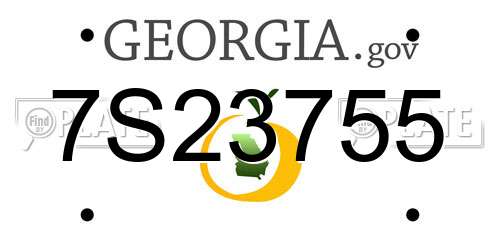 7S23755 Georgia License Plate