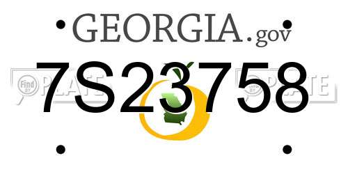 7S23758 Georgia License Plate