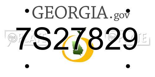 7S27829 Georgia License Plate