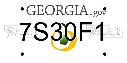 7S30F1 Georgia License Plate