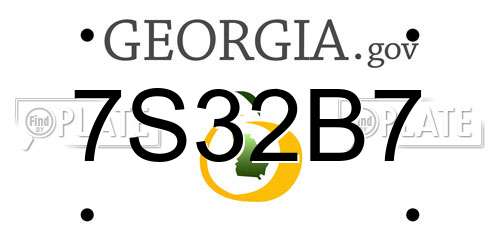 7S32B7 Georgia License Plate
