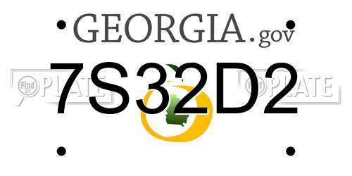 7S32D2 Georgia License Plate