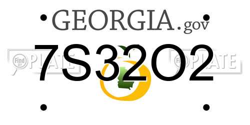 7S32O2 Georgia License Plate