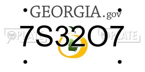 7S32O7 Georgia License Plate