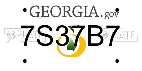7S37B7 Georgia License Plate