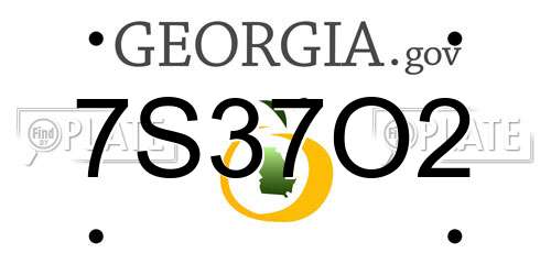 7S37O2 Georgia License Plate