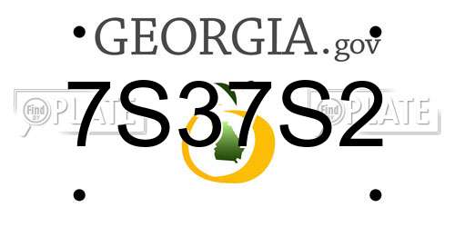 7S37S2 Georgia License Plate