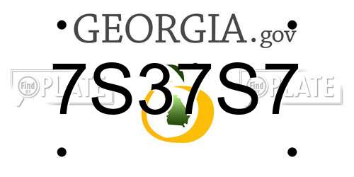 7S37S7 Georgia License Plate