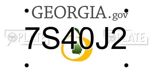 7S40J2 Georgia License Plate