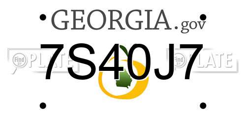 7S40J7 Georgia License Plate