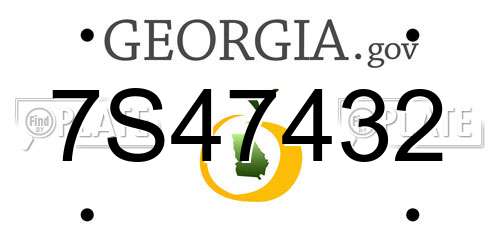 7S47432 Georgia License Plate