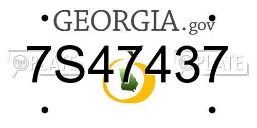 7S47437 Georgia License Plate