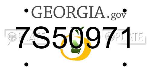 7S50971 Georgia License Plate