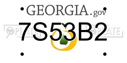 7S53B2 Georgia License Plate