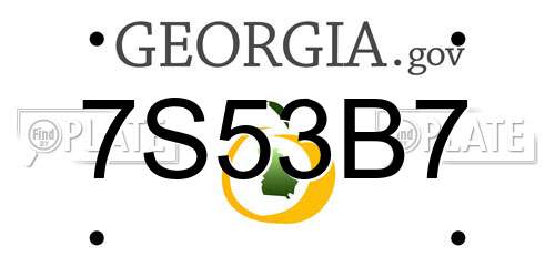 7S53B7 Georgia License Plate