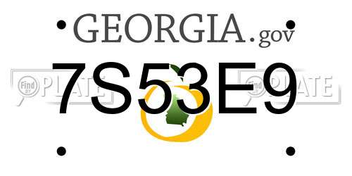 7S53E9 Georgia License Plate