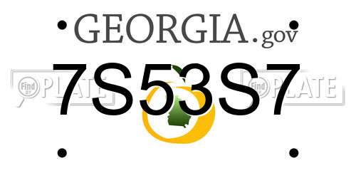 7S53S7 Georgia License Plate