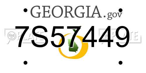 7S57449 Georgia License Plate