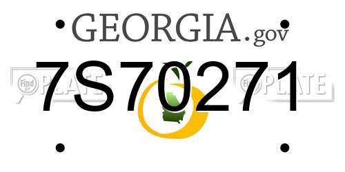 7S70271 Georgia License Plate