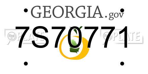 7S70771 Georgia License Plate