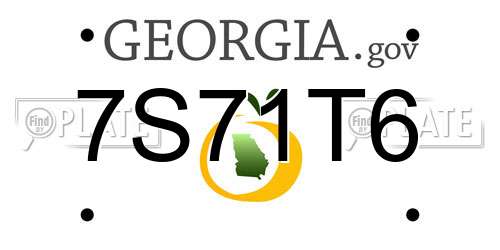 7S71T6 Georgia License Plate
