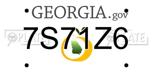 7S71Z6 Georgia License Plate