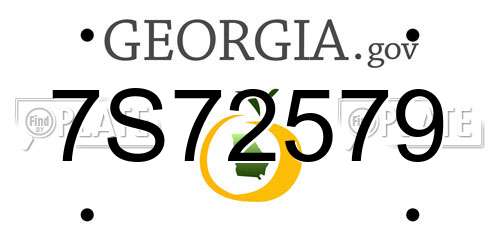 7S72579 Georgia License Plate