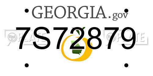 7S72879 Georgia License Plate