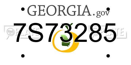 7S73285 Georgia License Plate