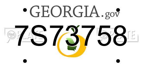 7S73758 Georgia License Plate