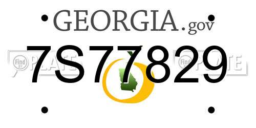 7S77829 Georgia License Plate