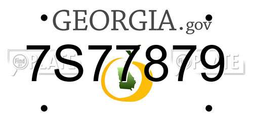 7S77879 Georgia License Plate