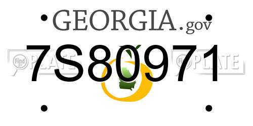 7S80971 Georgia License Plate