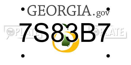 7S83B7 Georgia License Plate