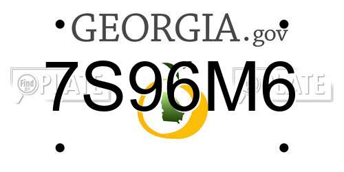 7S96M6 Georgia License Plate
